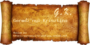 Germányi Krisztina névjegykártya